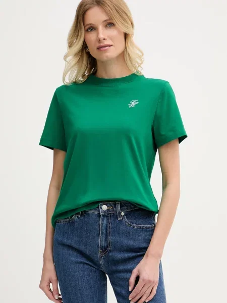 Tommy Hilfiger kratka majica iz bombaža zelena