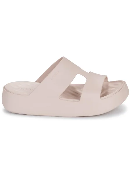 Platform talpú pántos papucs Crocs bézs