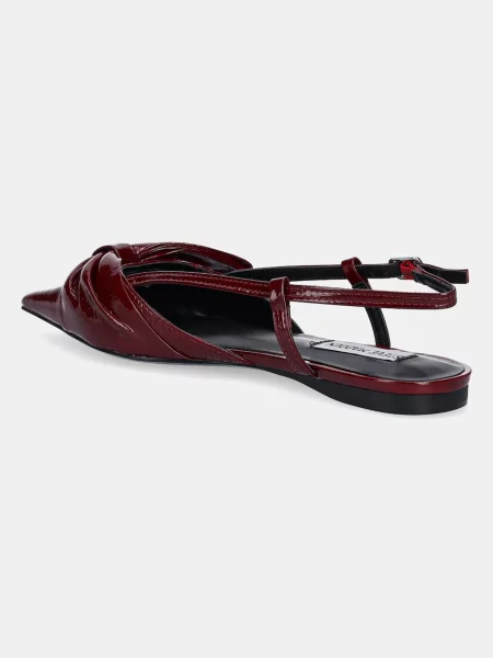 Kožené baleríny Steve Madden Dazzled s odkrytou patou červená