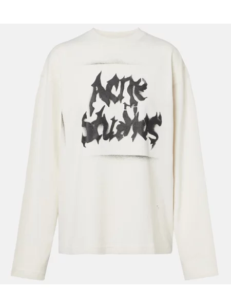 Hanorac Acne Studios din jerseu cu autograf alb