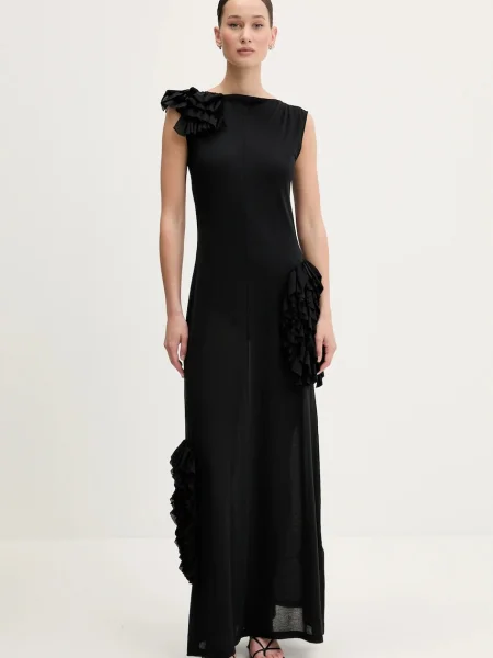 MSGM rochie maxi dreaptă negru