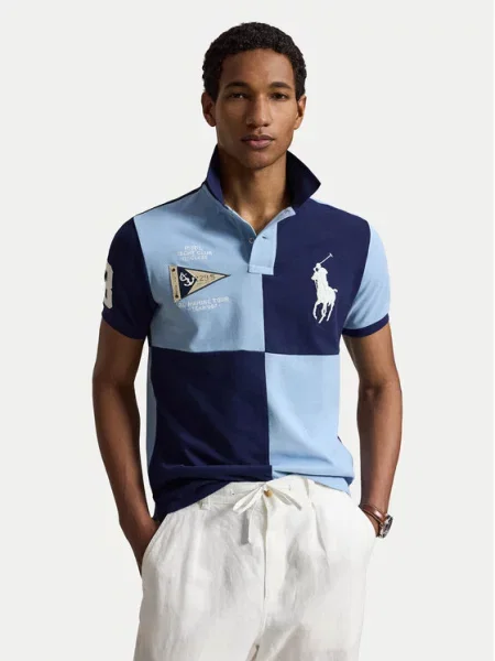 Polo Ralph Lauren Polo marškinėliai Tamsiai Custom mėlyna