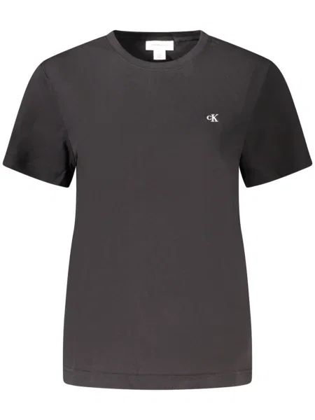 Krótka koszulka Calvin Klein Jeans z krótkim rękawem czarna