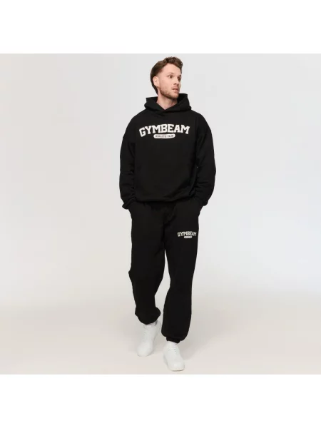 Spodnie dresowe fitness oversize Varsity czarne