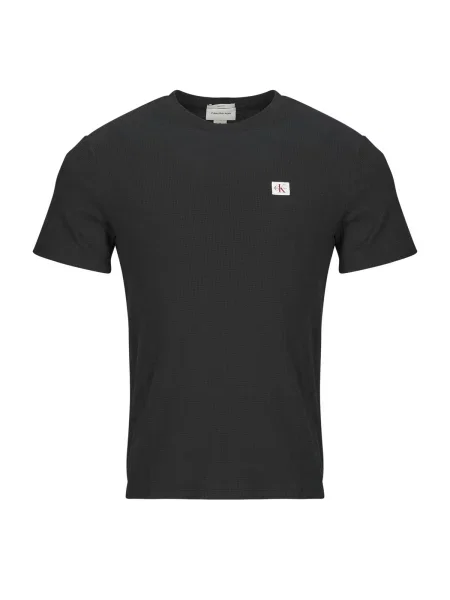 T-shirt Calvin Klein Jeans Ss Waffle Badge Crew Tee Black S crna