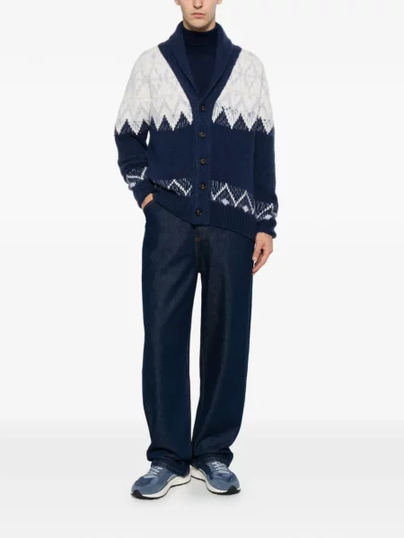 Gulerat cardigan Eleventy tricotate albastru