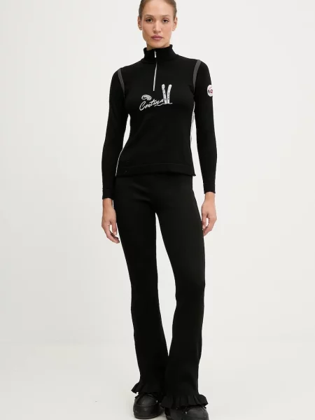 Спортивні легінси Newland LADY RIB LEGGINGS однотонні чорний