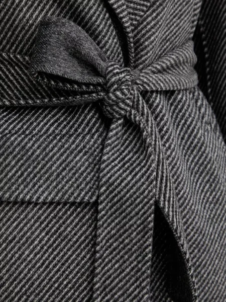 Шерстяное пальто Armani Exchange серое