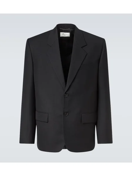 Gyapjú zakó Saint Laurent fekete