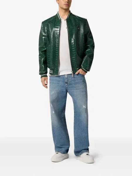 Geanta de piele Philipp Plein verde