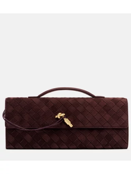 Geantă plic Bottega Veneta din piele de căprioară