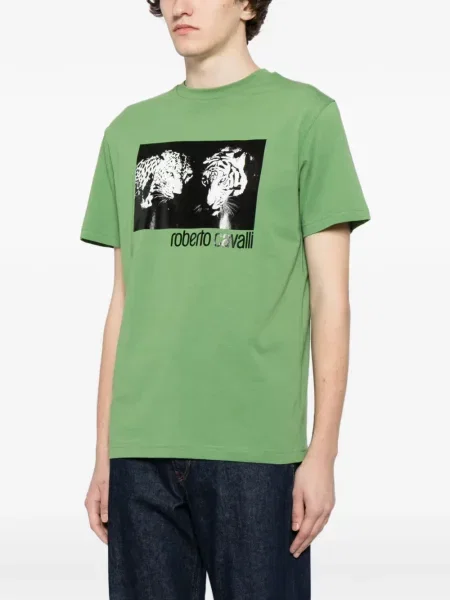 Tricou Roberto Cavalli cu imagine verde