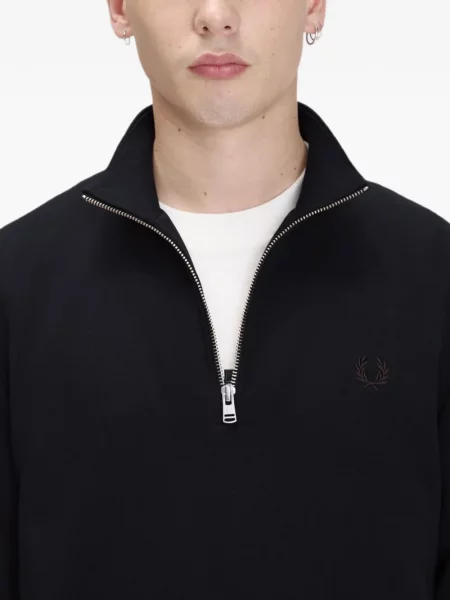 Hanorac cu fermoar Fred Perry cu broderie albastru