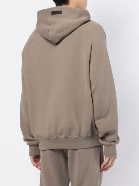 Дълго суичър с качулка Fear Of God Essentials с принт кафяво