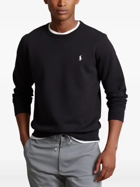 Tricou polo Polo Ralph Lauren cu glugă cu blană cu broderie roșu