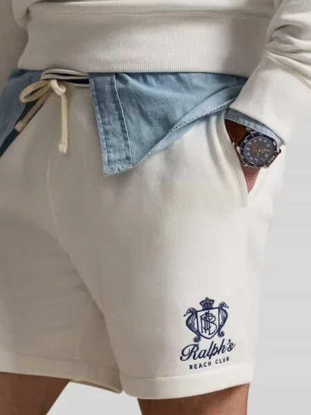 Szorty dresowe o kroju regular fit z wyhaftowanym logo Polo Ralph Lauren białe