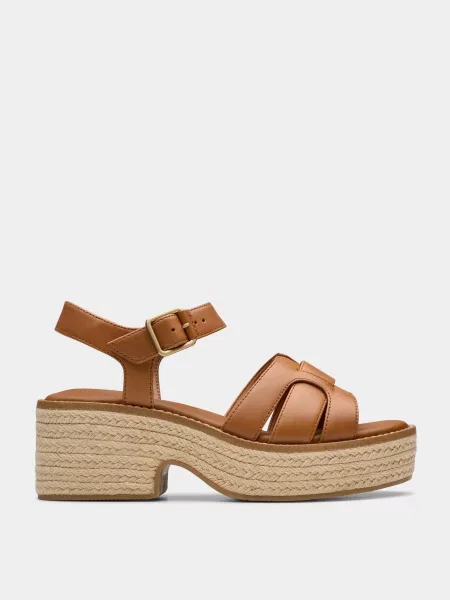Шкіряні Босоніжки Clarks Coledale Strap коричневий