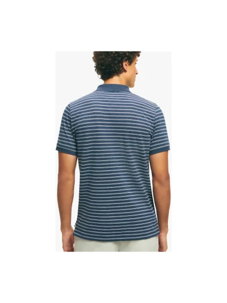 Koszulka polo Brooks Brothers polarowa w paski z paskiem biała