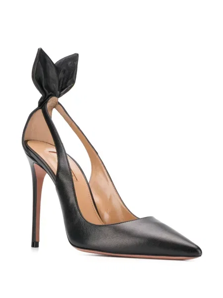 Pantofi cu toc Aquazzura cu funde negru