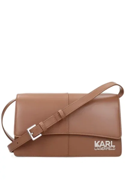 Geanta crossbody Karl Lagerfeld cu autograf maro