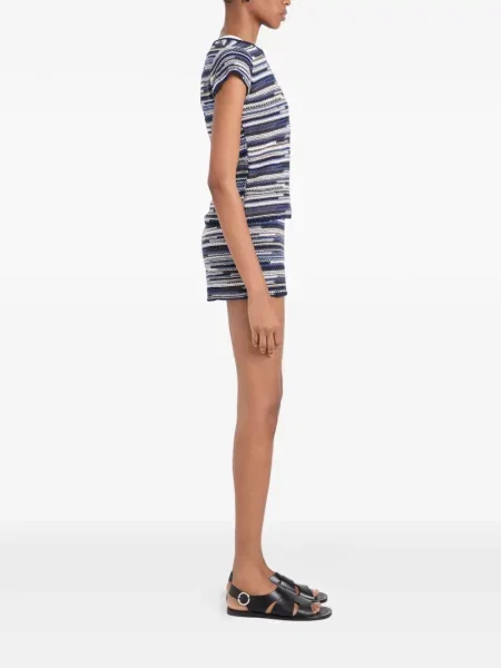 Koszulka Proenza Schouler White Label w paski prążkowana biała