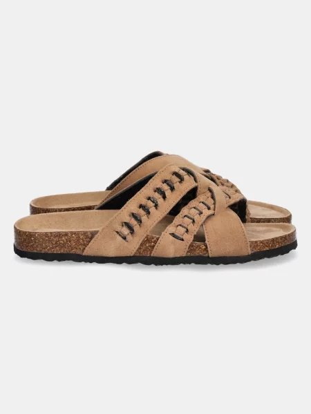 Замшеві шльопанці Answear Lab бежевий