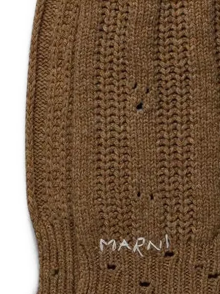 Viseltes hatású kötött sál Marni barna