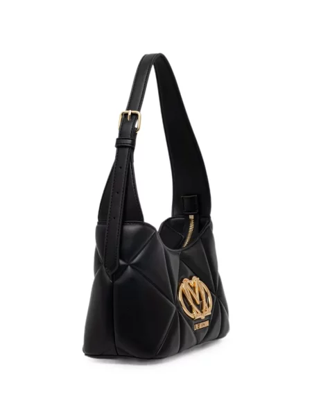 Καπιτονέ τσάντα shopper Love Moschino με αυτόγραφο μαύρο