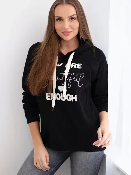 Hanorac cu glugă Kesi Włoski negru