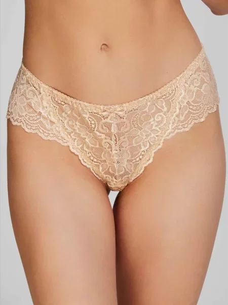 Кружевные трусики бразилиана BRAZILIANA LACE бежеві