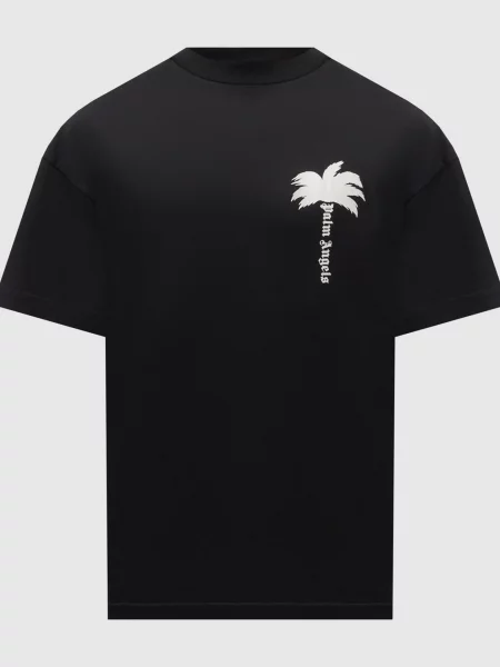 Футболка з контрастним логотипом Palm Angels S чорна
