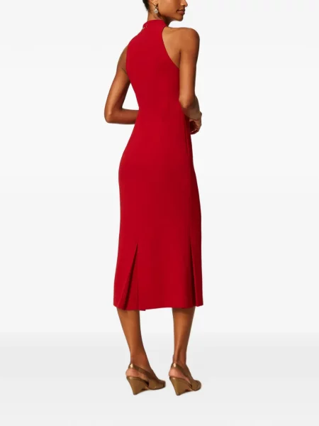 Lung rochie Twinset cu gât halter roșu