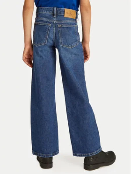 Calvin Klein Jeans Jeansy Tmavomodrá Wide Leg modré