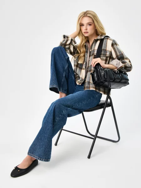 Куртка-сорочка у клітинку різнобарвний