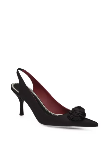 Pantofi cu toc Magda Butrym din satin slingback negru