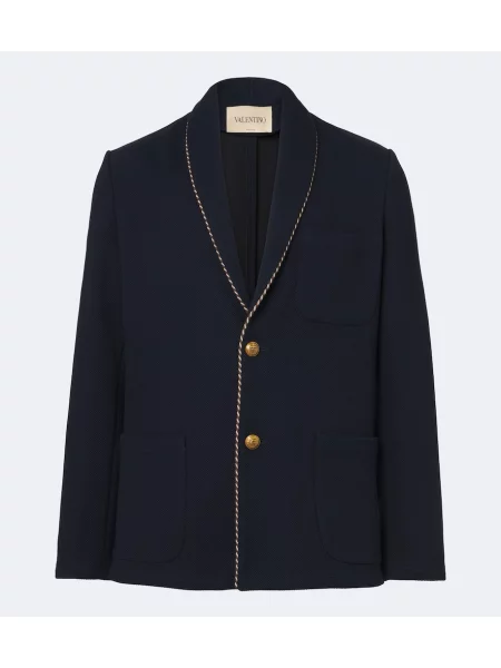 Sacou Valentino din țesătură twill albastru