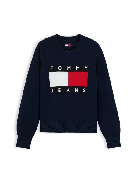 Tommy Jeans Sveter námornícka modrá / námornícka modrá / červená biela