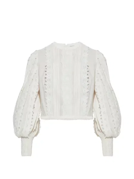 Top Allsaints din dantelă alb