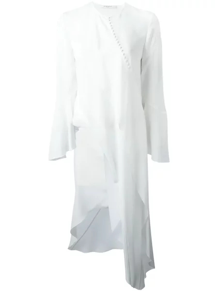 Bluză Givenchy asimetrică drapată alb