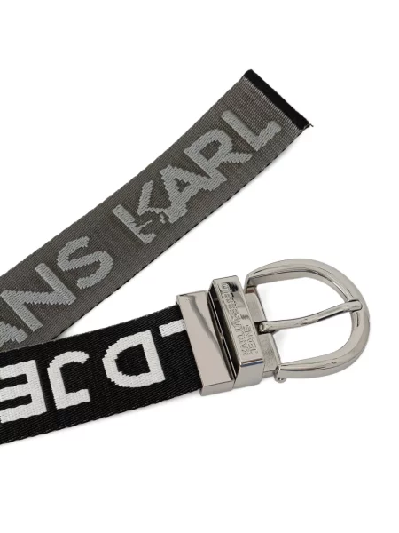 Jacquard remen Karl Lagerfeld Jeans s autogramom siva