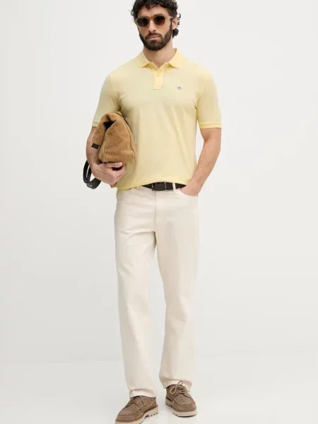 Tricou polo Gant galben