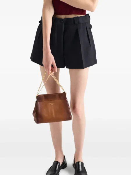 Pantaloni scurți Prada plisate albastru