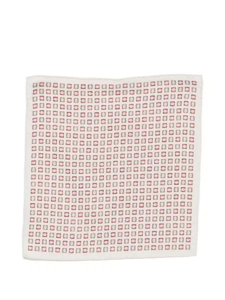 Fular Eleventy cu imagine cu imprimeu geometric alb