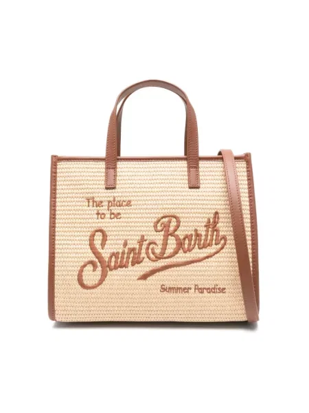 Saint Barth torba plażowa pleciona żółta