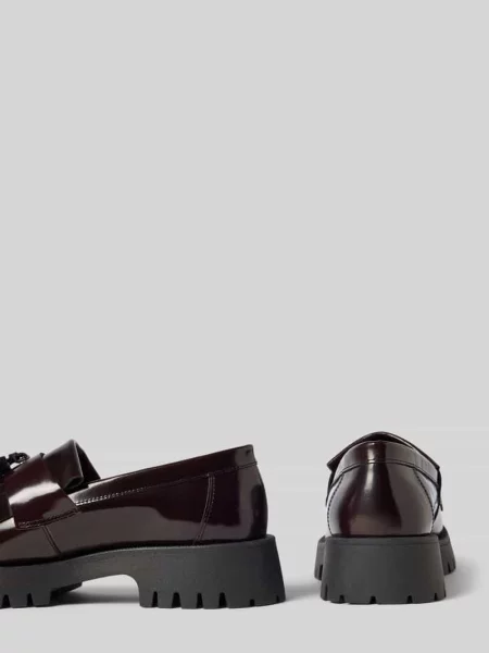 Loafersy z naturalnej skóry z podeszwą na platformie Bianco