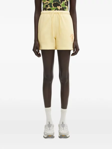 Pantaloni scurți A Bathing Ape® cu imagine cu cordon galben