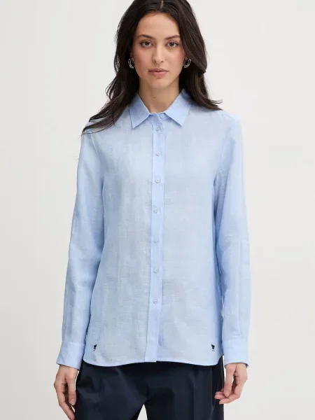 Weekend Max Mara cămașă pentru femei din in WERNER albastru