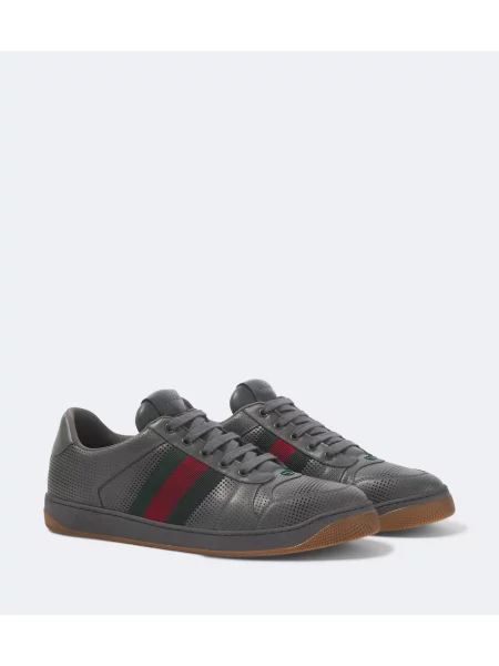 Sneakerși Gucci Screener din piele gri
