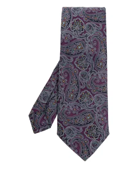 Cravată Etro de mătase cu imagine cu model paisley violet
