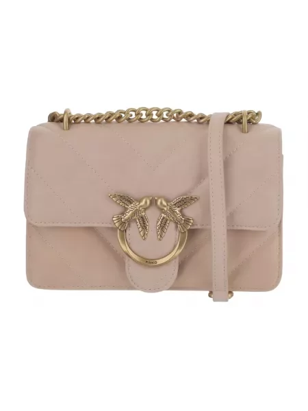 Pinko torebka skórzana różowy